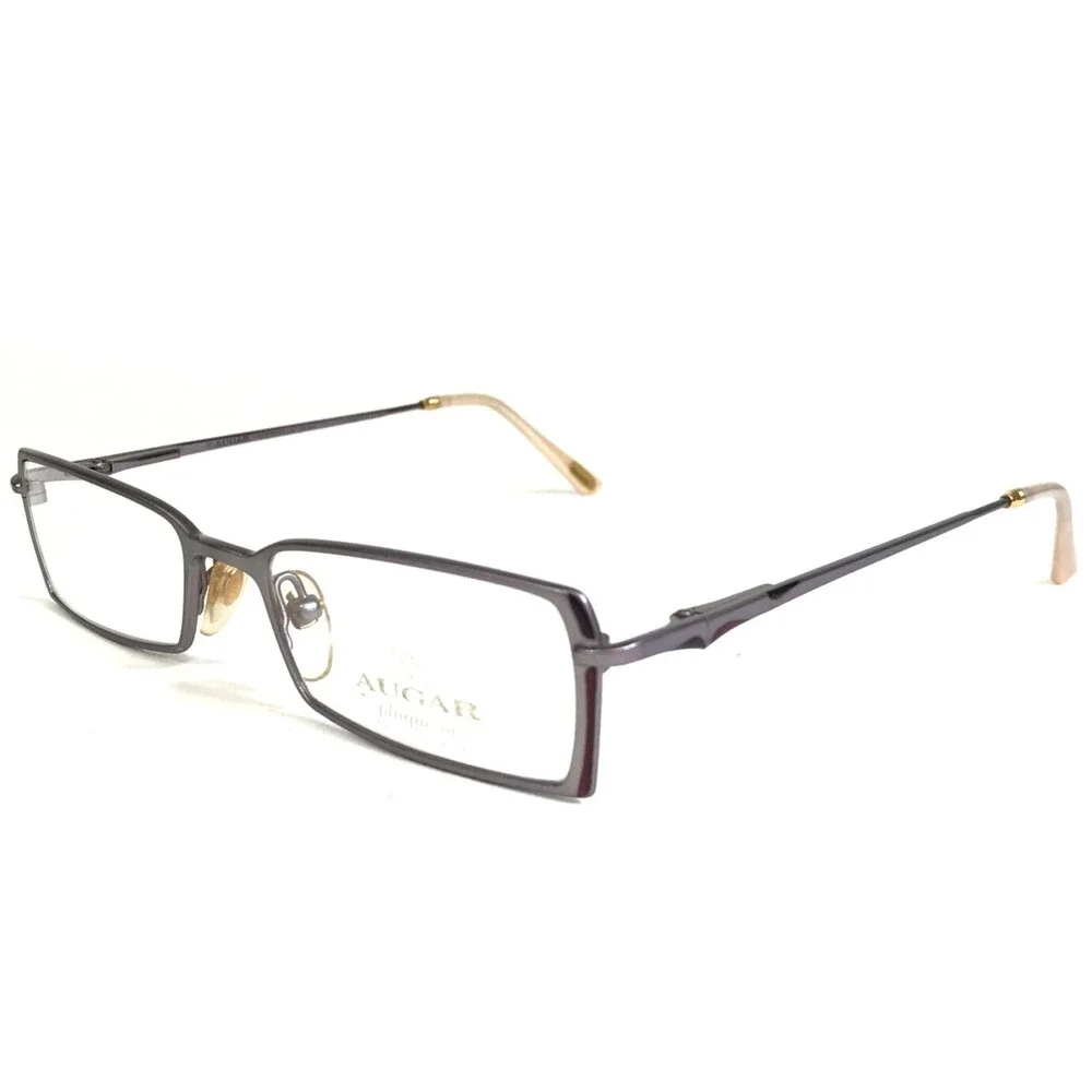 Augar Eyeglasses Frames FP112 BLANC Shiny Purple 22KT GP Gold Plated 49-18-130